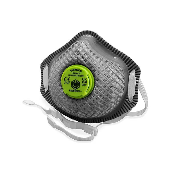 Beeswift Charcoal P2 Premium Mesh Cup Mask (Box of 10) — Black